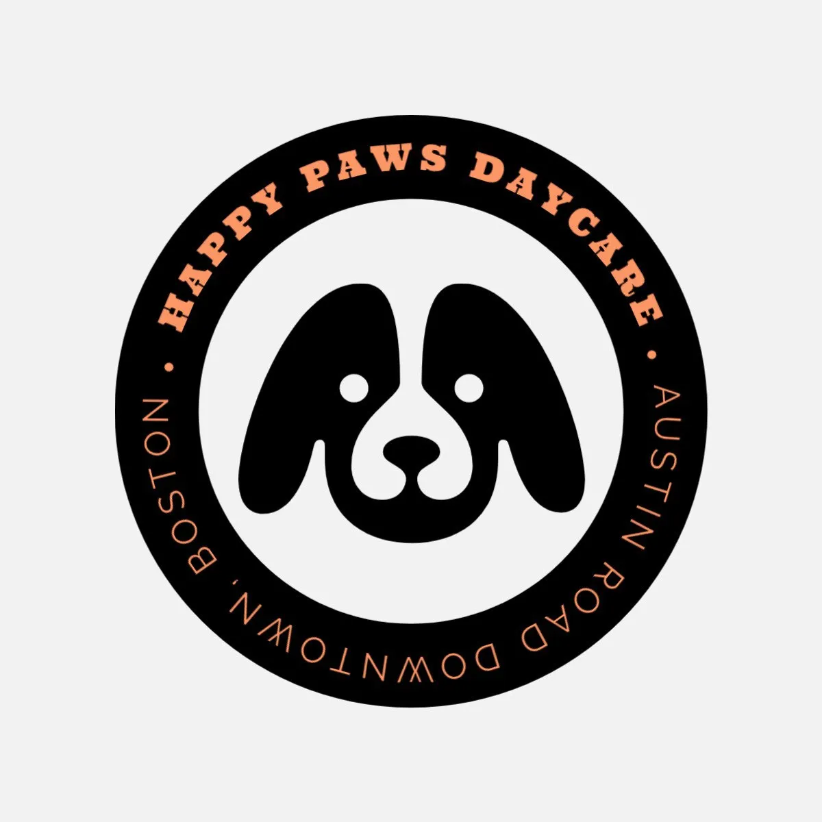 Black Orange Dog Daycare Logo 