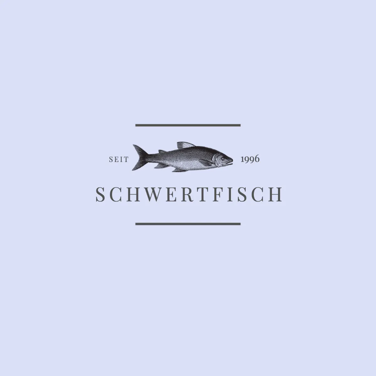 Gray & Blue Illustrated Swordfish Logo