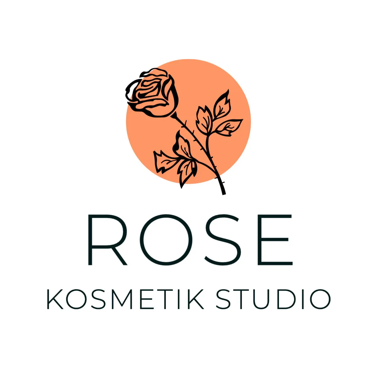 Orange and Black Rose Cosmetics Logo