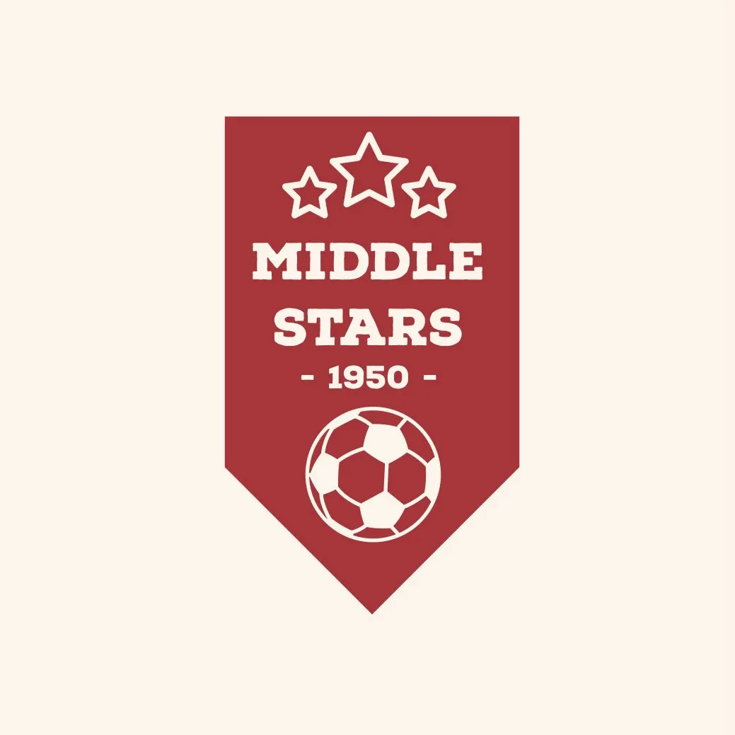 Red Soccer Team Badge