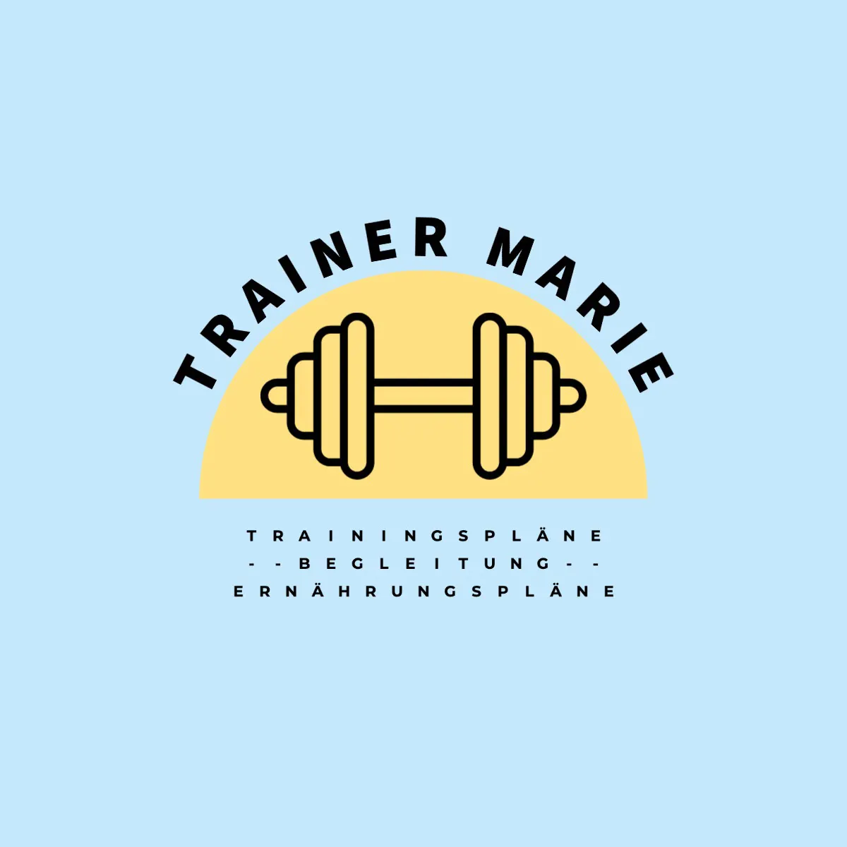 Blue and Yellow Weights Personal Trainer Logo