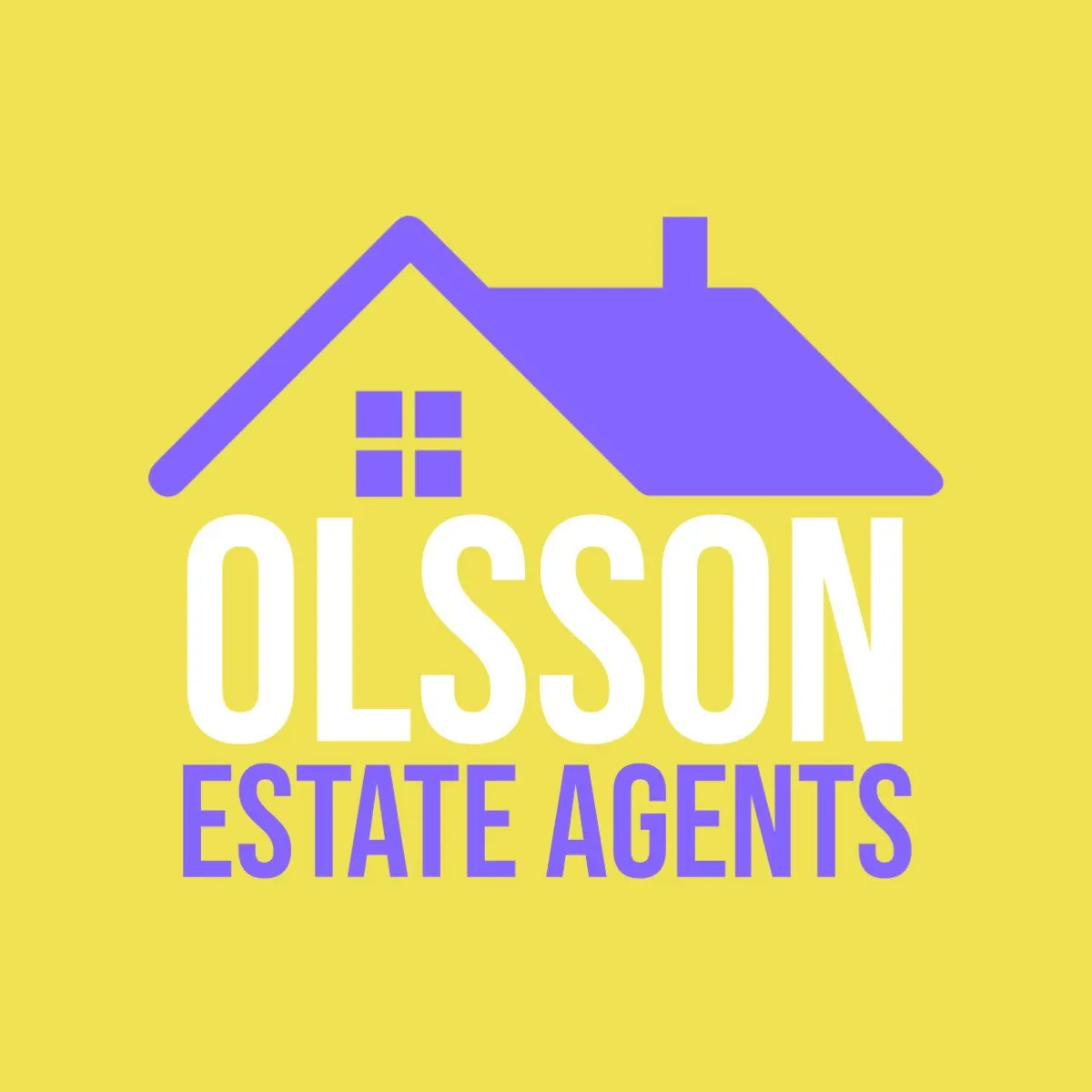 Yellow And Purple Roof Estate Agents Logo