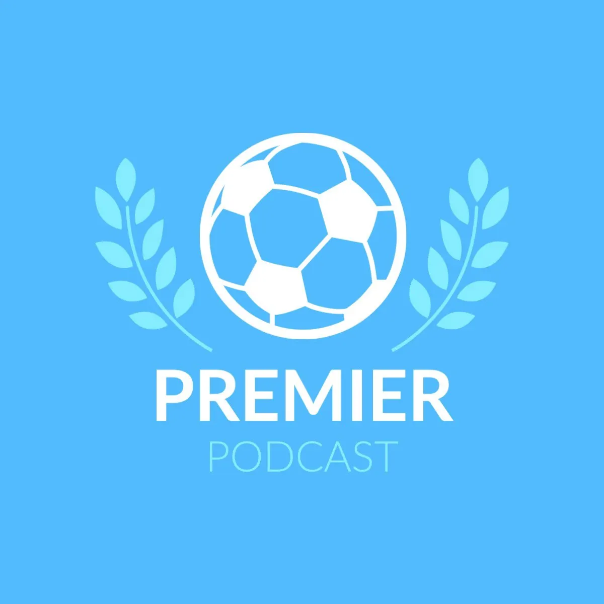 White and Blue Soccer Podcast Logo