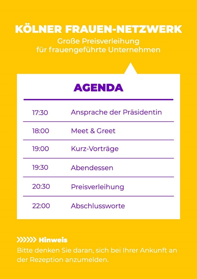 Yellow Purple Event Agenda