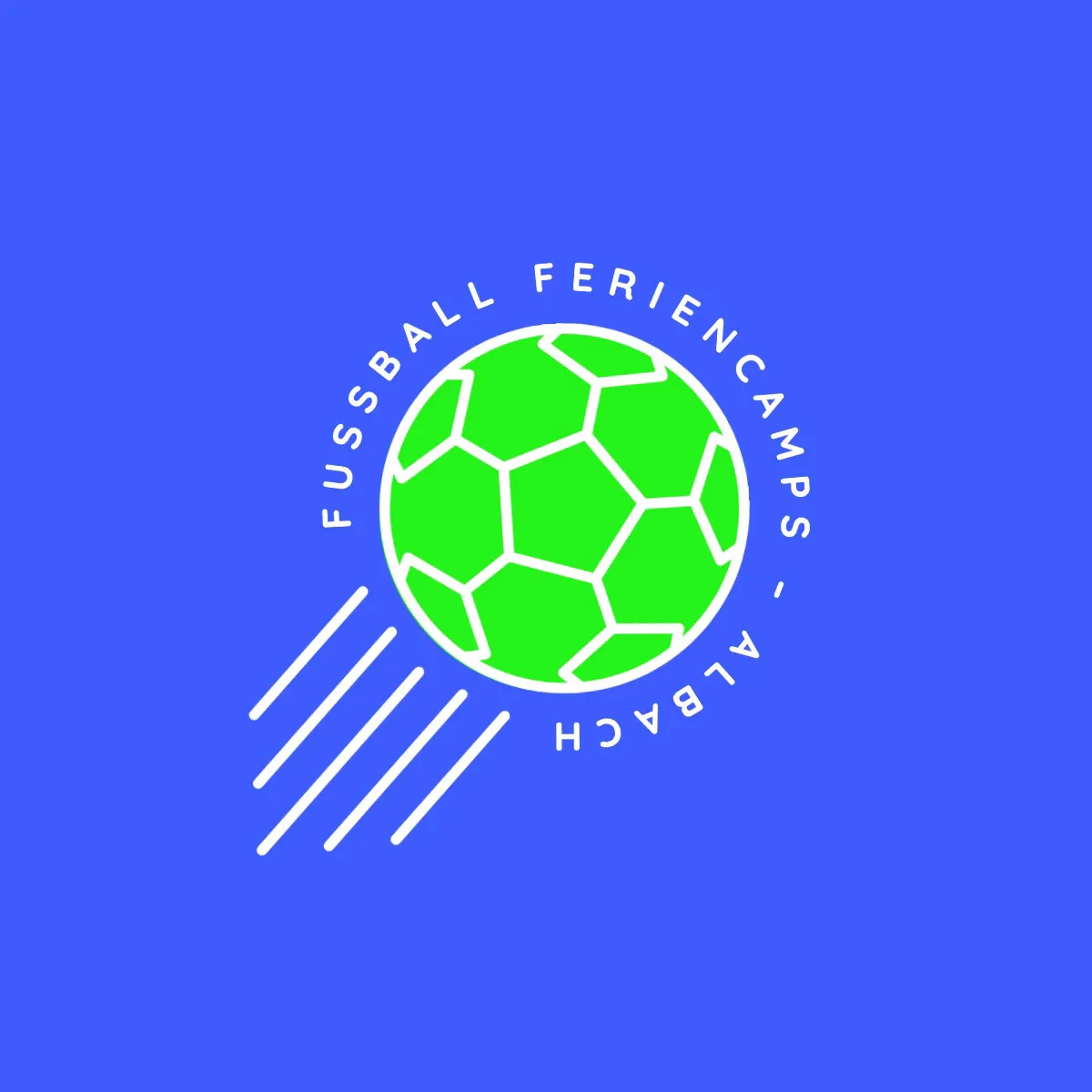 Blue and Green Dynamic Soccer Logo