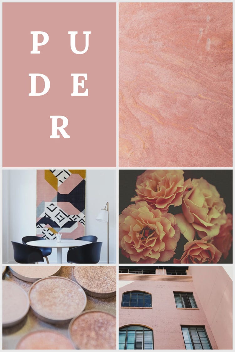 Pink Color Scheme Moodboard Pinterest Post