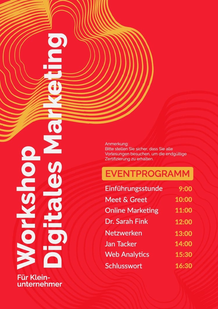Red And Yellow Bold Modern Event Agenda