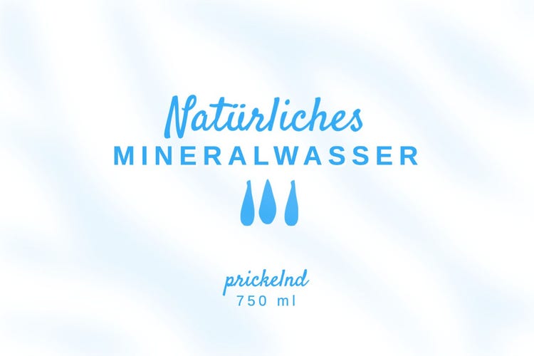 Blue and White Natural Mineral Water Label