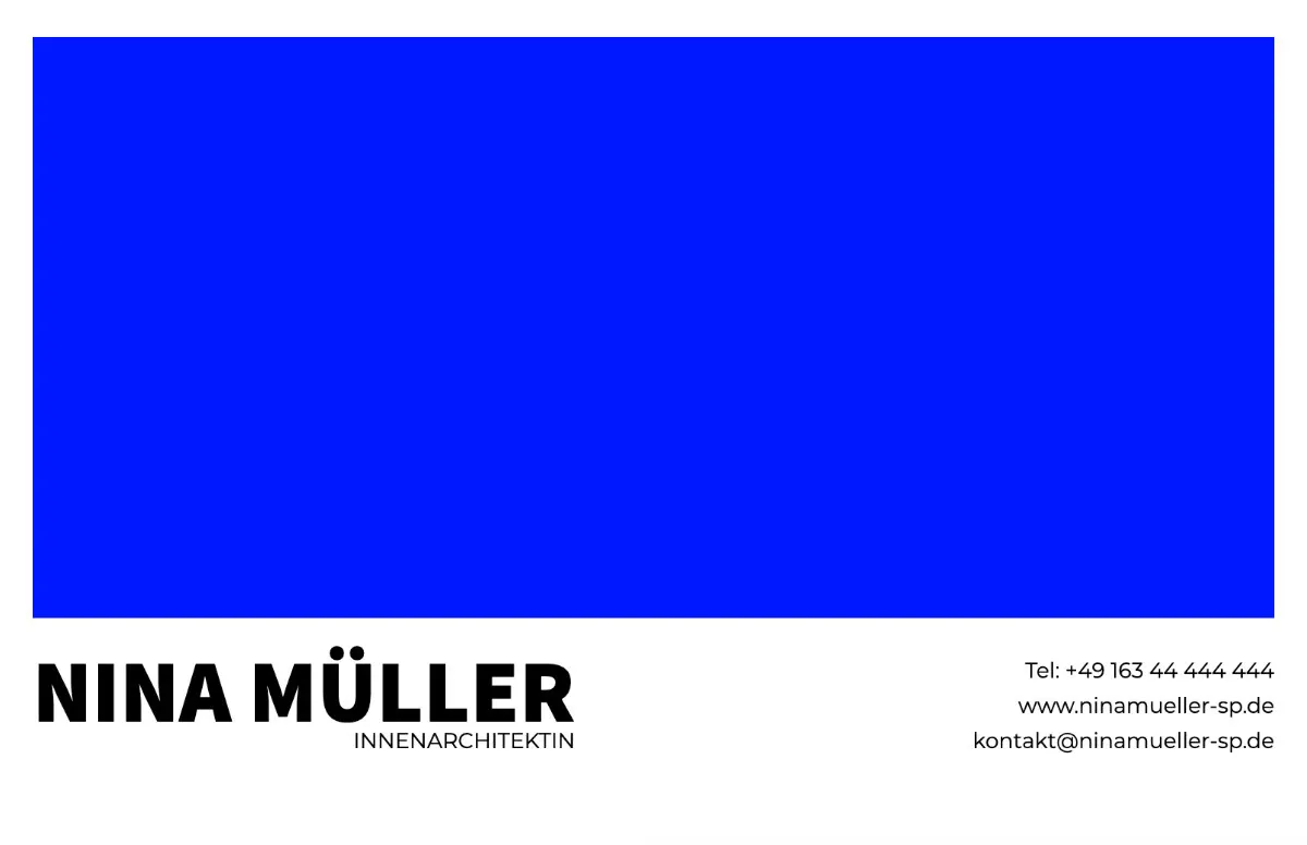 Blue White Black Rectangle Professional Business Card