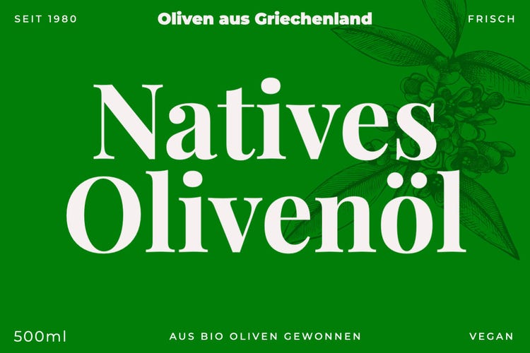 Green Modern Olive Oil Label