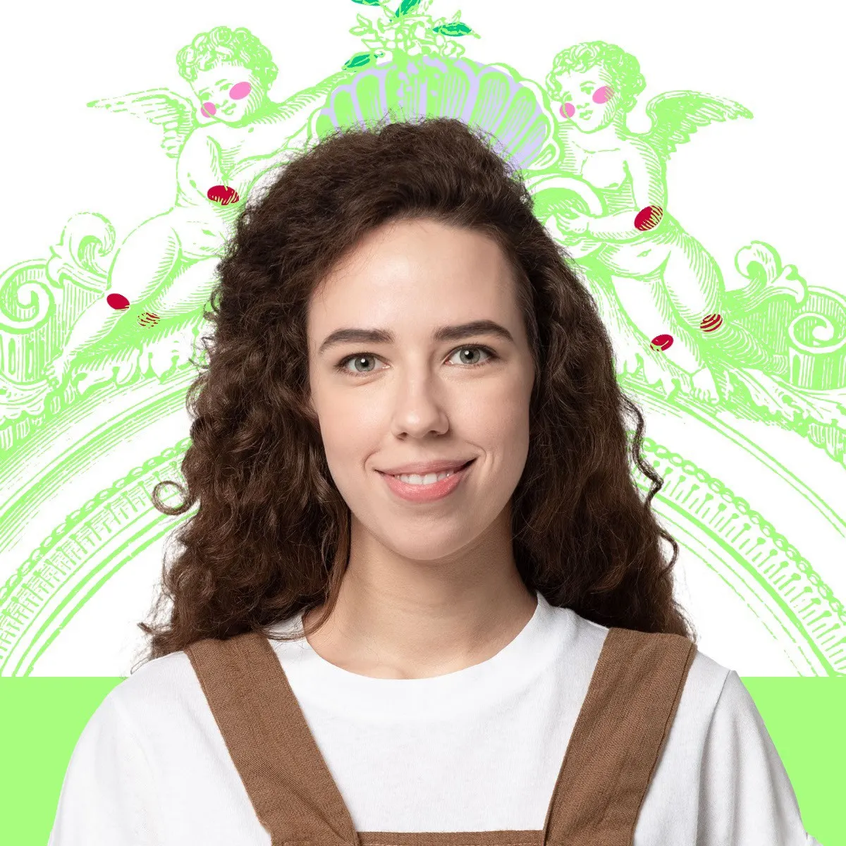 green romantic illustrated profile picture