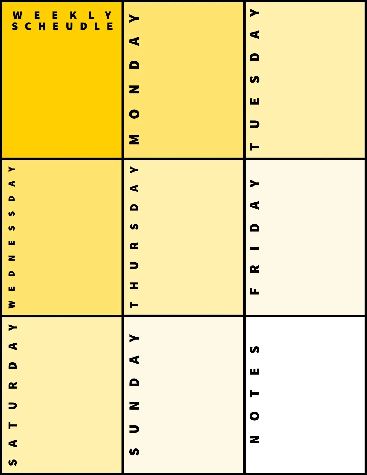 minimal yellow timetable