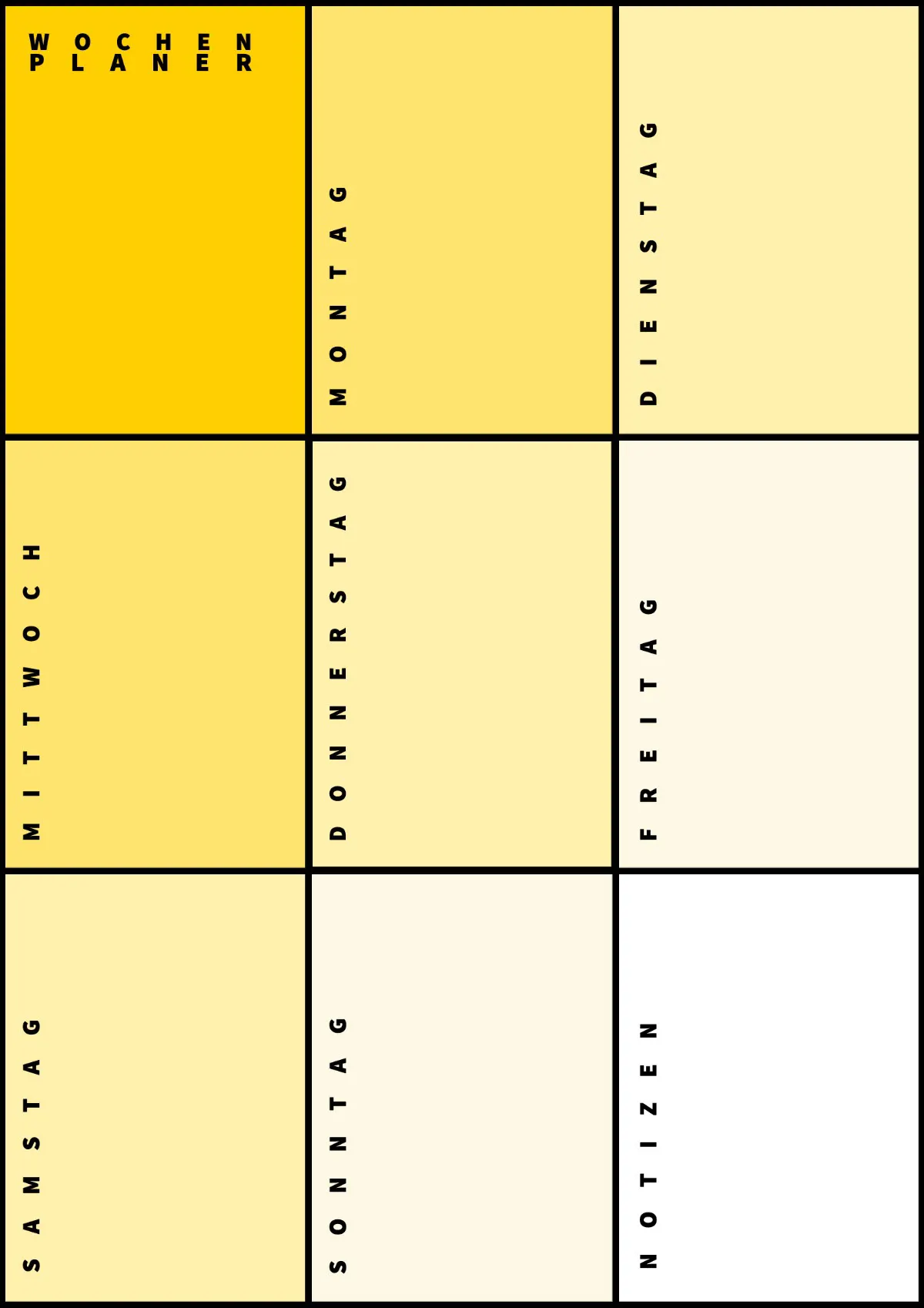 Yellow Boxes Weekly Schedule