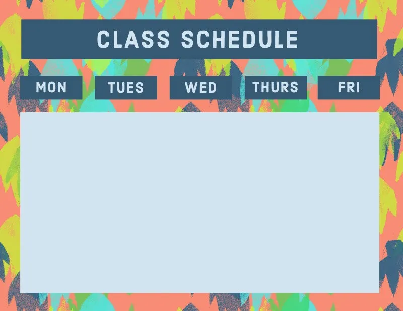 Multicolored Weekly School Classs Schedule