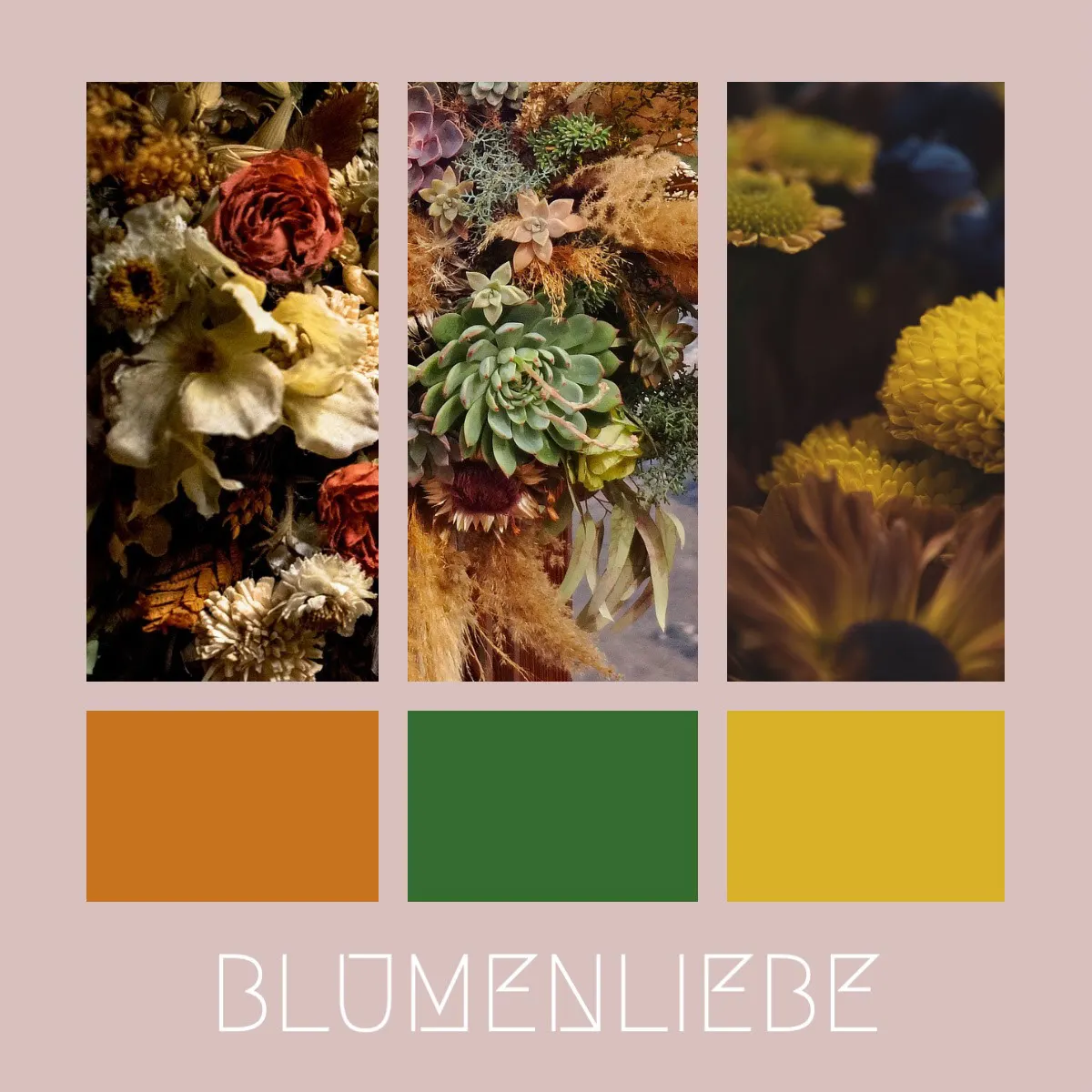 Colorful Vintage Flowers Photo Collage Instagram Square