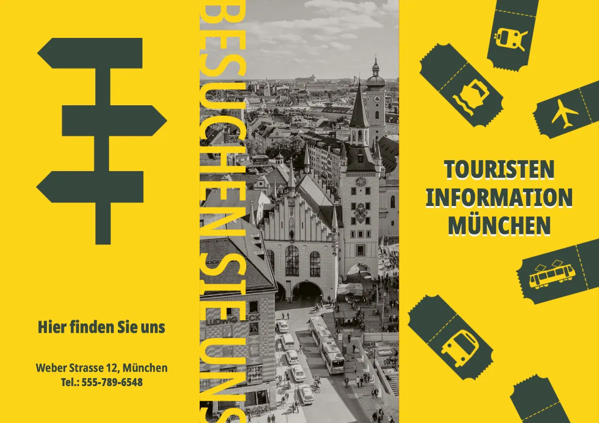 Bright Yellow Modern Tourism Brochure