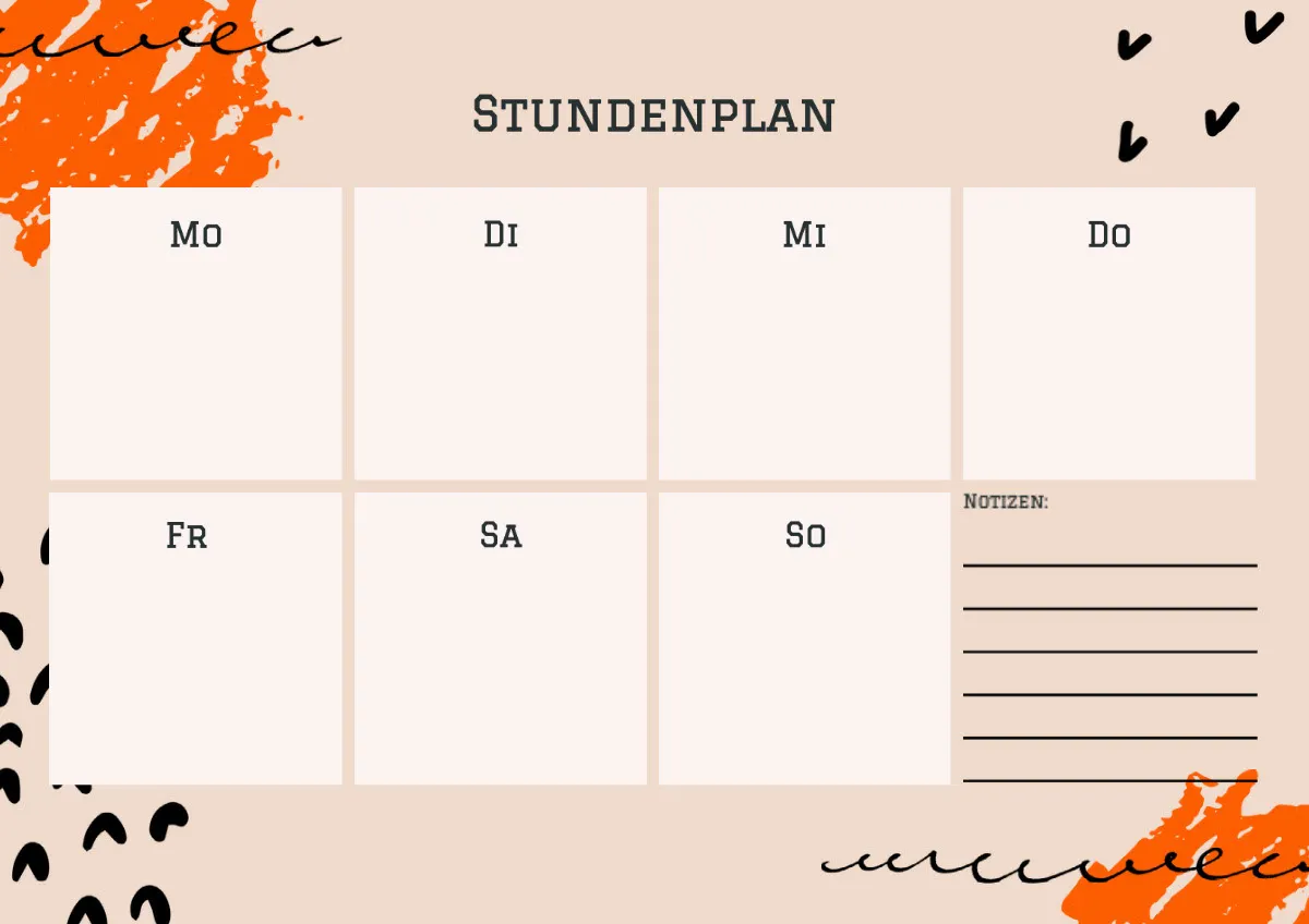Orange and Red Study Weekly Planner