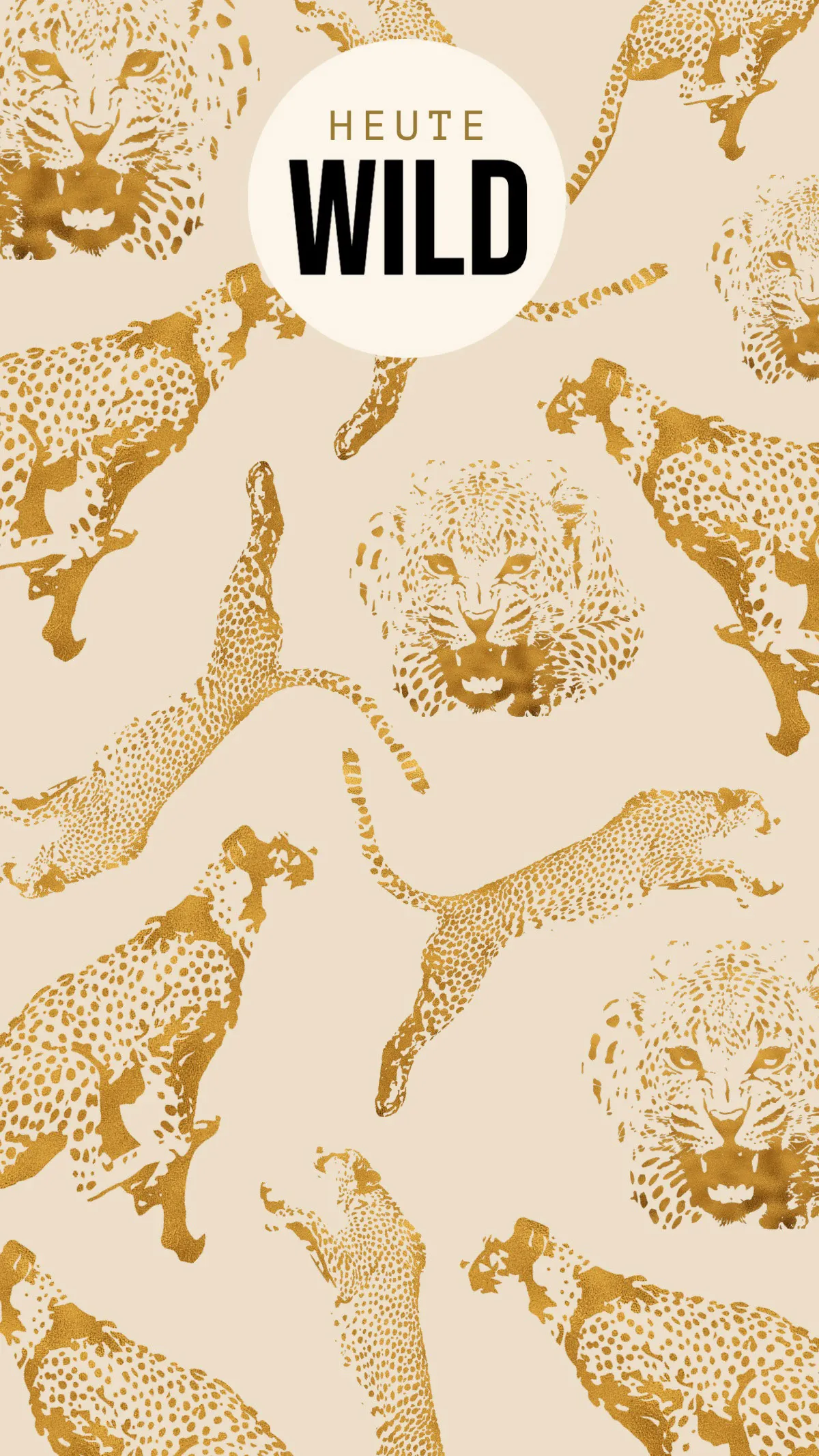 Beige and Gold Leopard Pattern Mobile Wallpaper