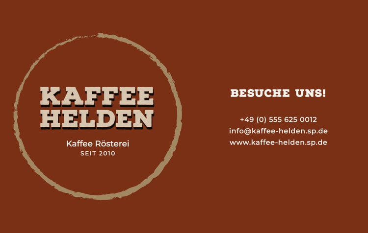 Brown Circle Coffee Shop Business Card