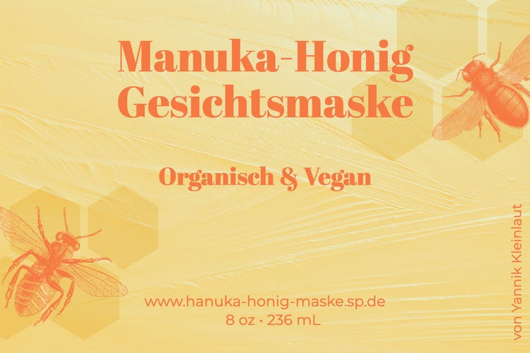 Yellow Honey Cosmetics Face Mask Label