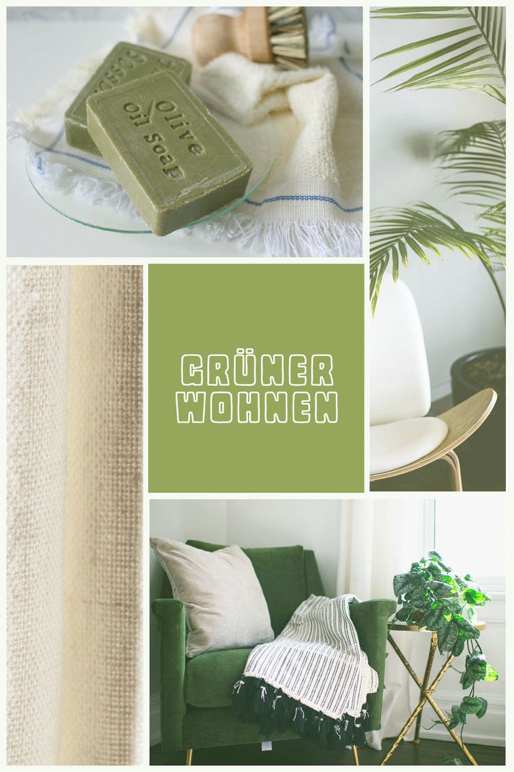 Green and Beige Sustainable Living Pinterest Post