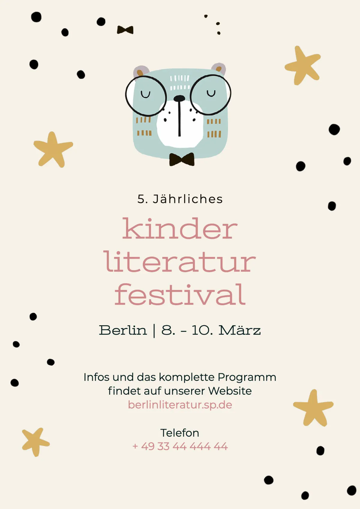Beige Stars Children's Literature Festival Poster