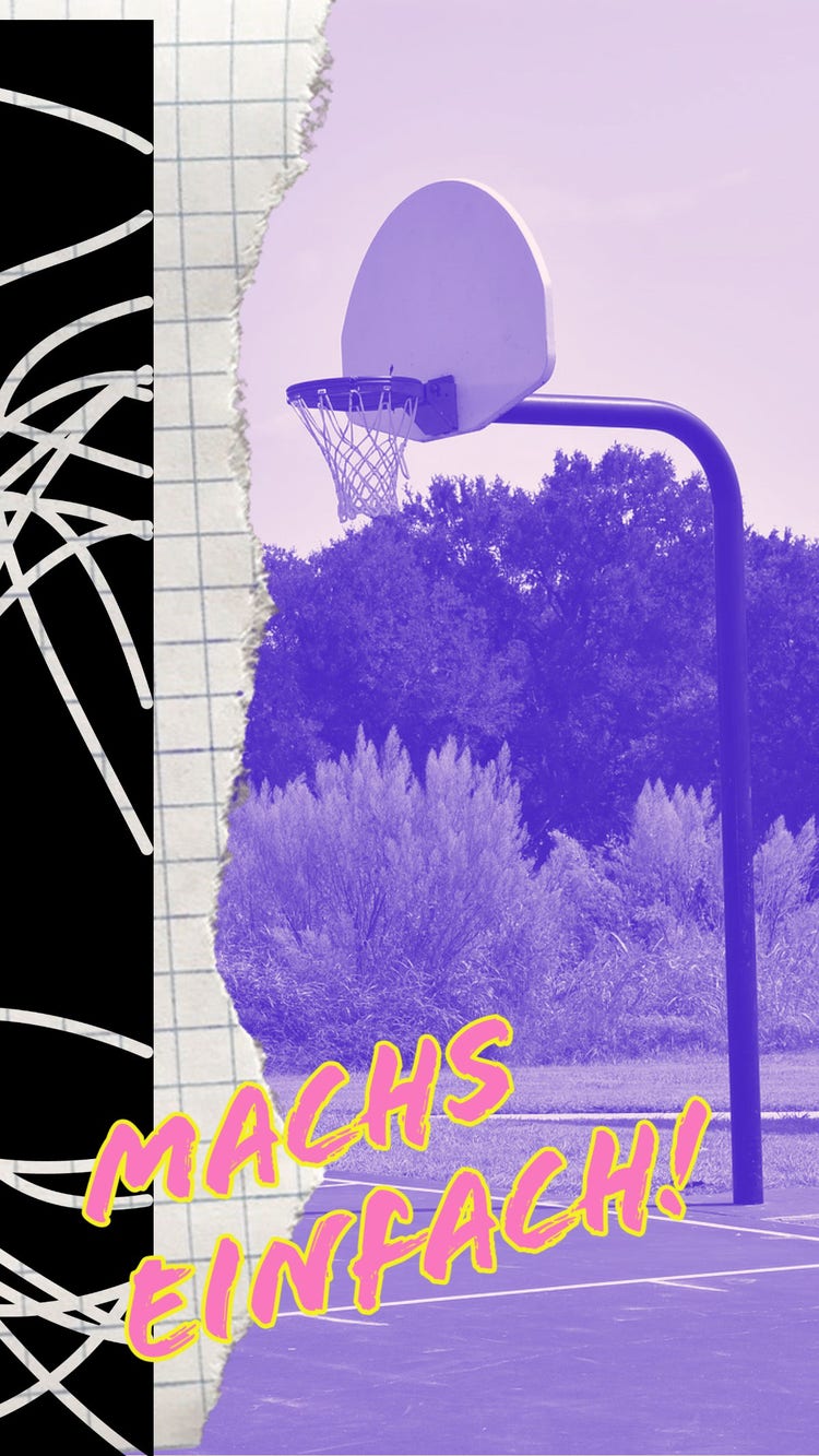 Purple Black and White Basketball Collage Instagram Story
