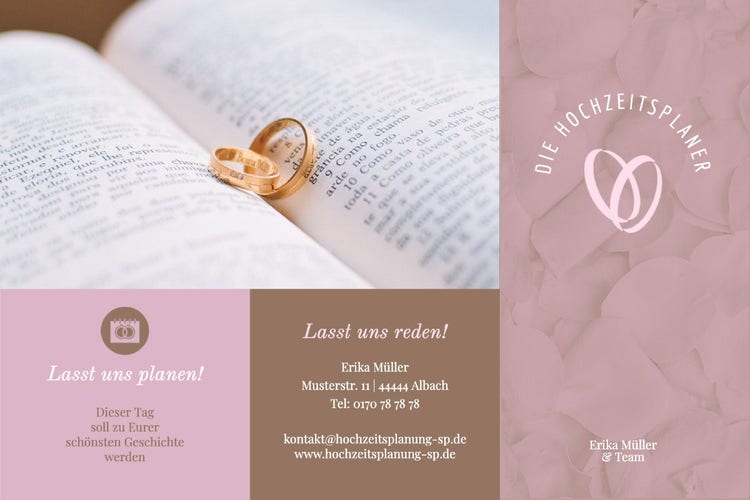 Rose Brown Wedding Planner Brochure Cover