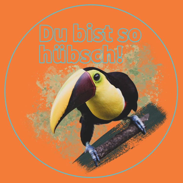 orange beauty bird collage sticker