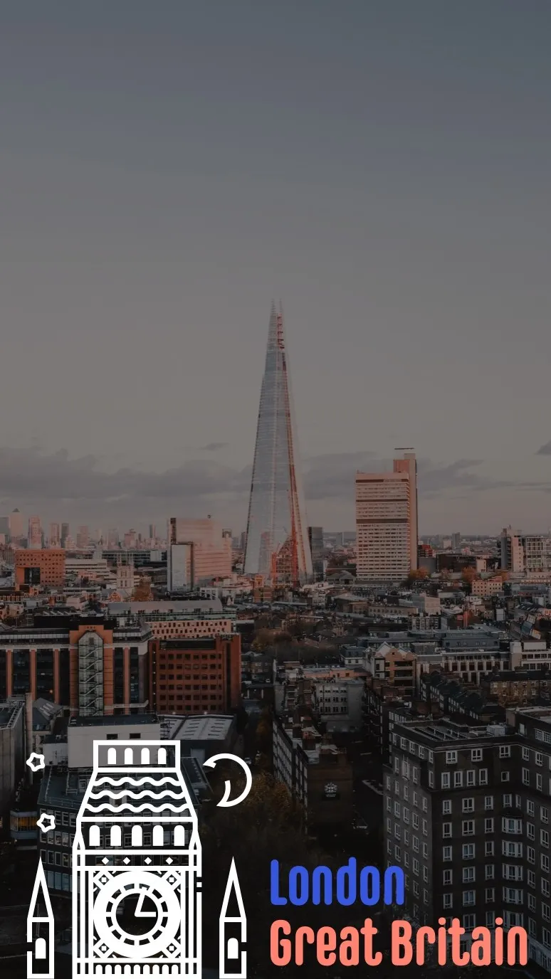 London England Snapchat Geofillter with Cityscape and Big Ben Illustration