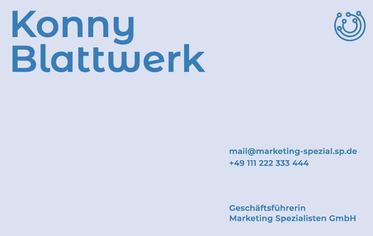 Light Blue Marketing Consulting Business Card