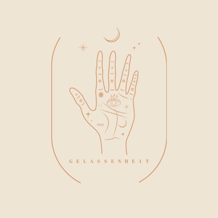 Cream Beige & Brown Serenity Star Hand Sticker