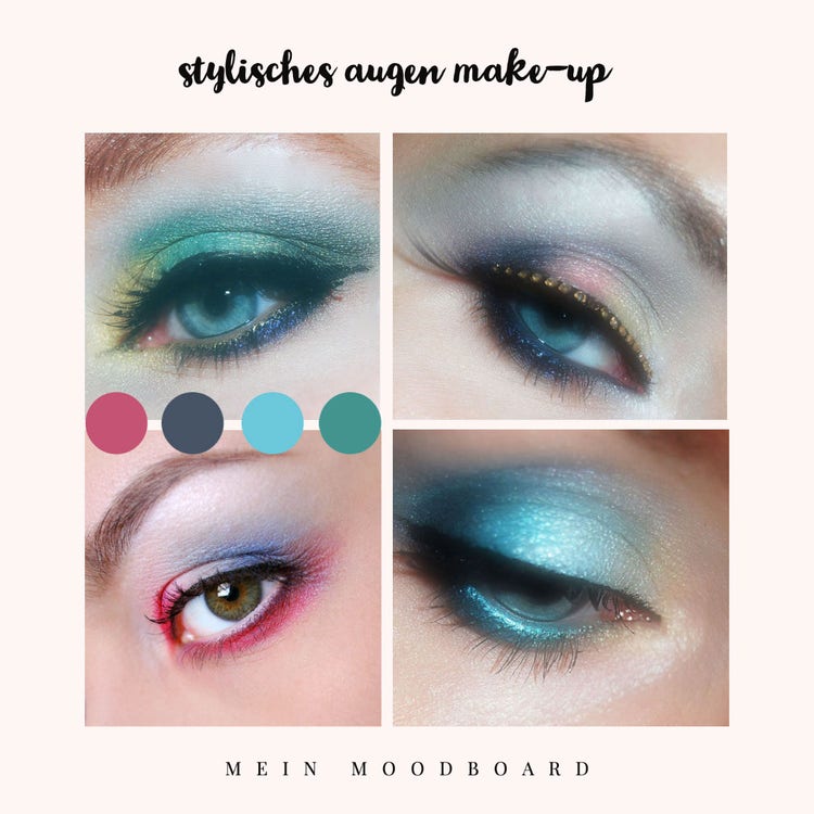 Bright Blue Eye shadow Cosmetics Instagram Post
