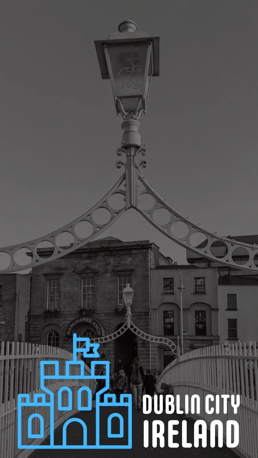 Blue and Gray Dublin Ireland City Landmark Bridge Snapchat Geofilter