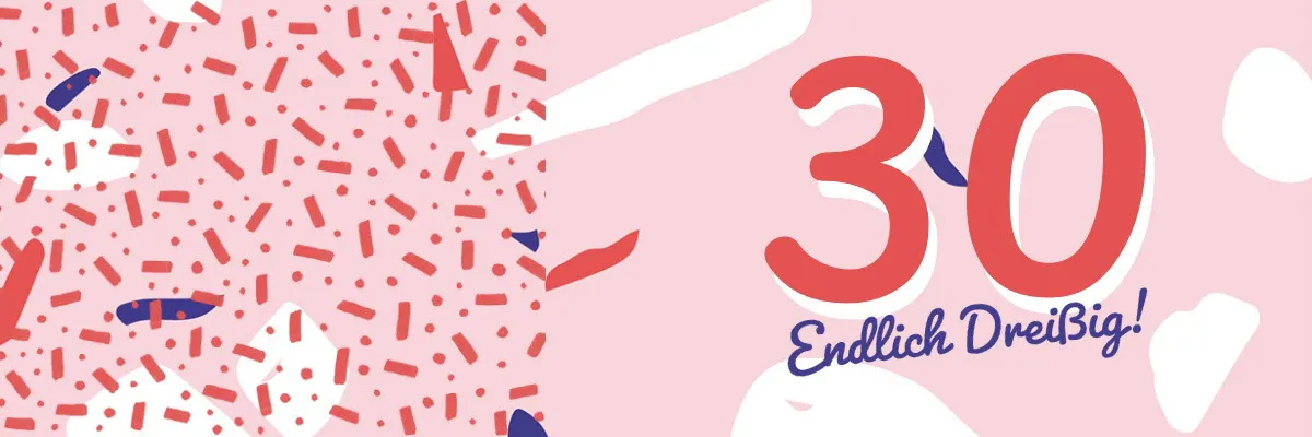 Pink and Red Confetti Finally Thirty Birthday Banner