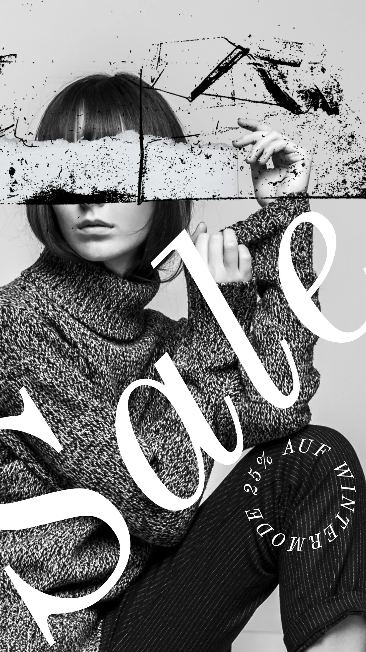 Black & White Texture Overlay Fashion Sale Instagram Story