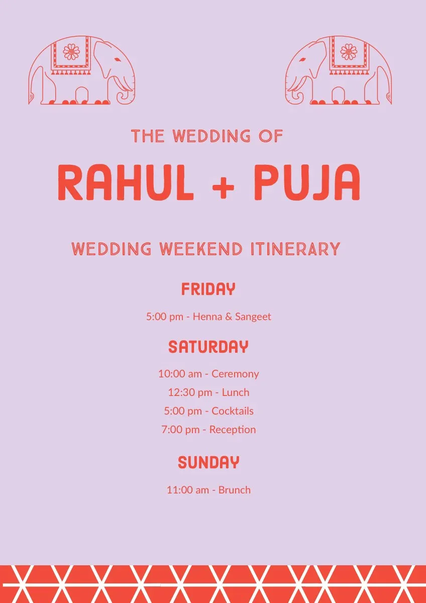 Grey and Pink Wedding Ceremony Program