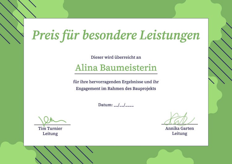 black green pattern business certificate