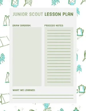 Green Illustrated Junior Scout Lesson Plan Lesson Plan