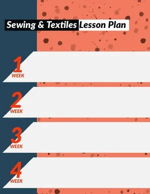 Blue and Orange Sewing and Texiles School Lesson Plan Lesson Plan