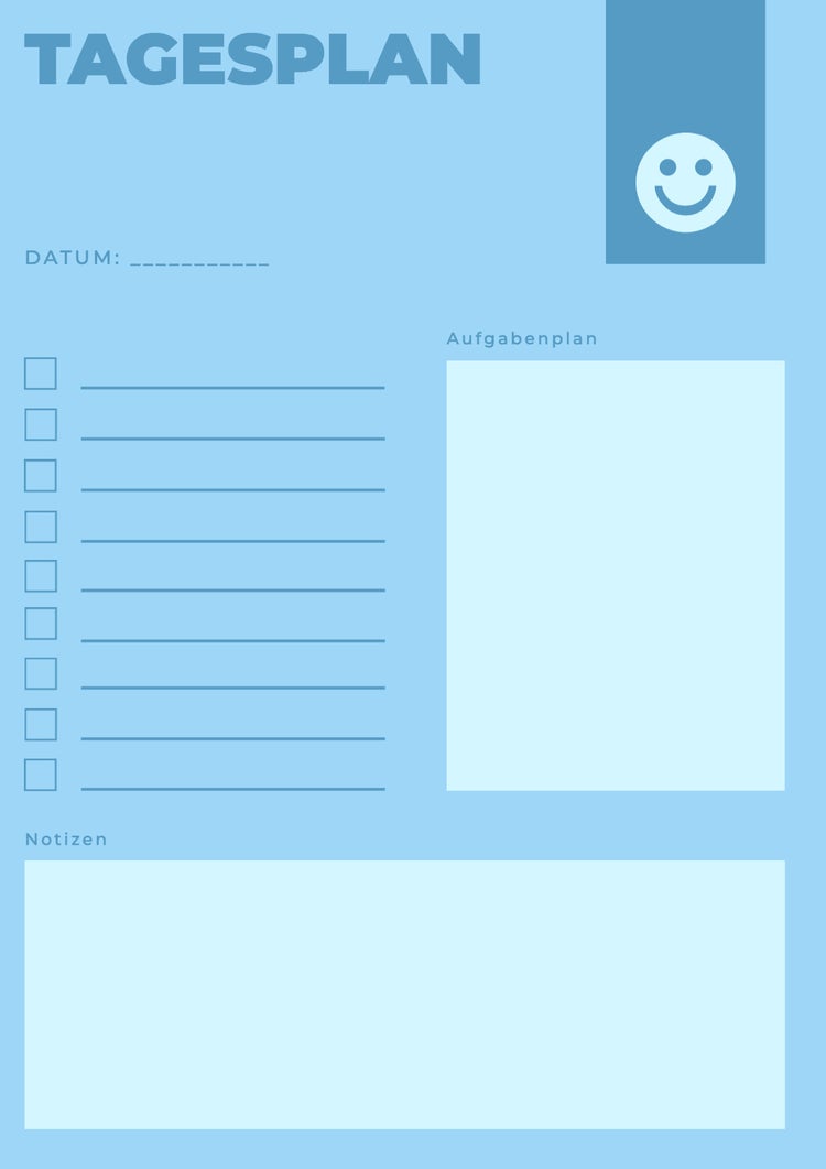 Light Toned Blue Layout Daily Schedule Planner
