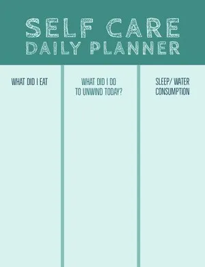 Green Empty Daily Planner Card Daily Planner 