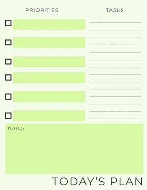 Bright Green Daily Planner Daily Planner 