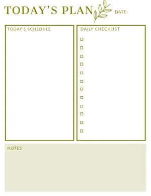 Gold Daily Planner with Schedule and Checklist Daily Planner 