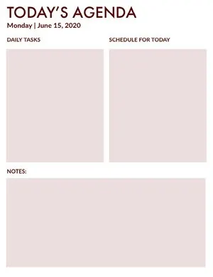 Pink Daily Personal Planner Daily Planner 