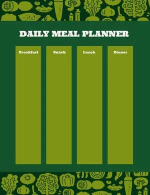 Green and White Empty Daily Planner Card Daily Planner 