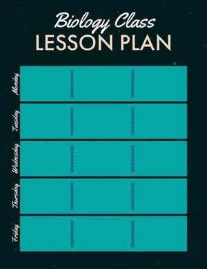 Black and Turquoise Biology Class School Lesson Plan Lesson Plan