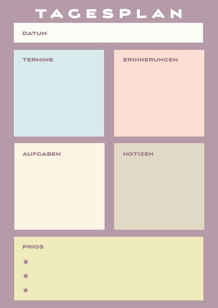 Plum Pink Beige Soft Colors Daily Planner