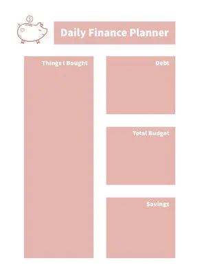 White and Pink Empty Daily Planner Card Daily Planner 