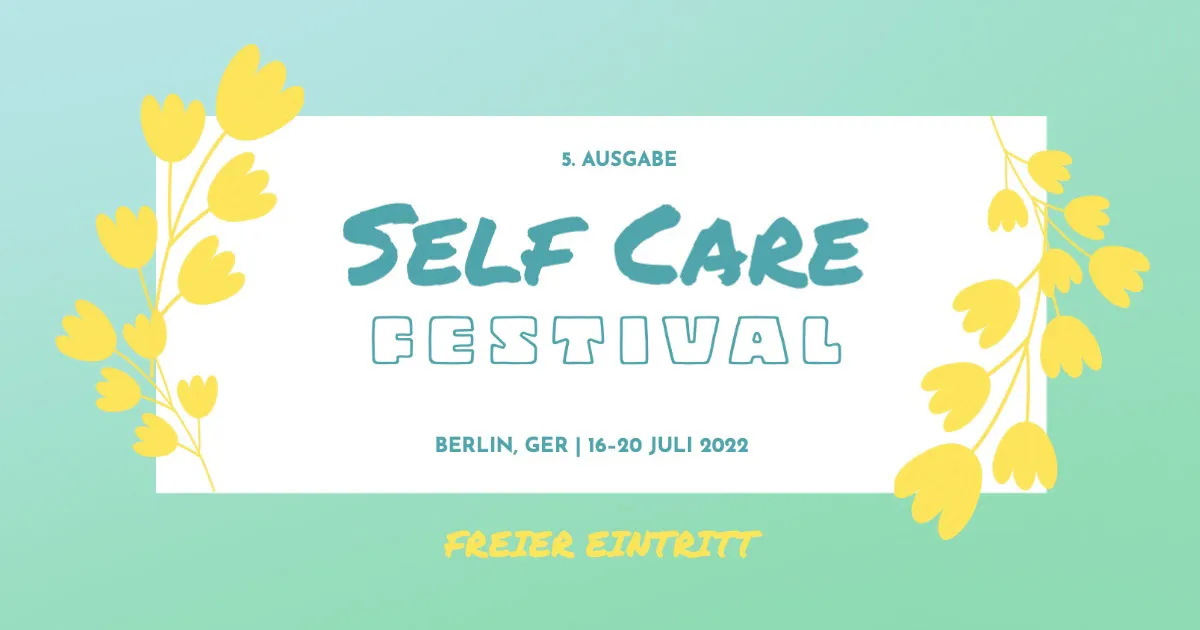 green yellow colorful self care festival facebook post